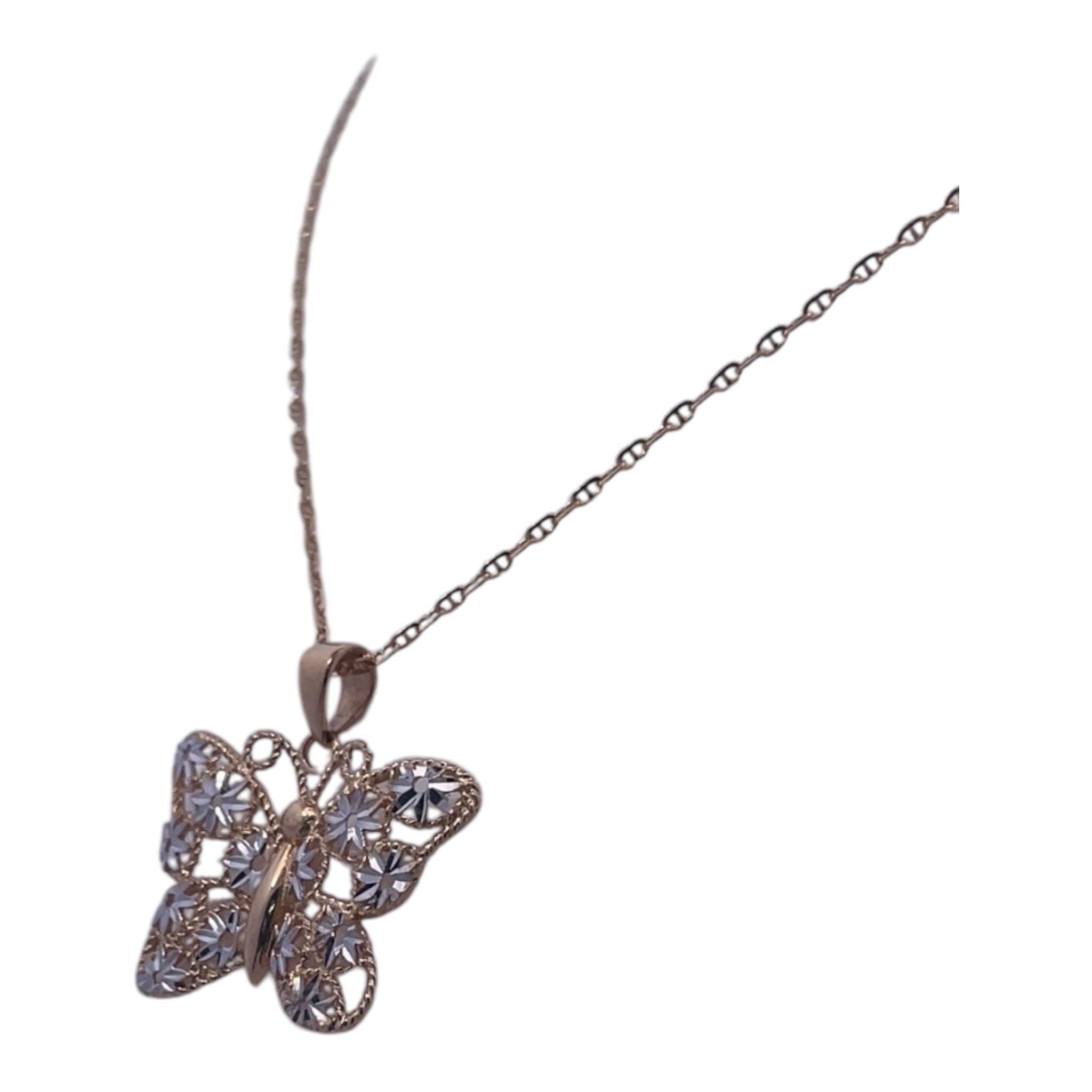 18K Yellow Gold Butterfly Pendant Necklace – A Delicate Symbol of Transformation