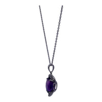 14K White Gold Necklace with 3ct Amethyst and 0.60ct Diamonds – Bold Luxury