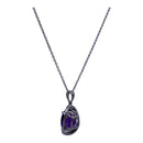 14K White Gold Necklace with 3ct Amethyst and 0.60ct Diamonds – Bold Luxury