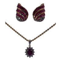 18K Yellow Gold Necklace with 1.5ct Ruby and 0.15ct Diamonds – Regal Beauty