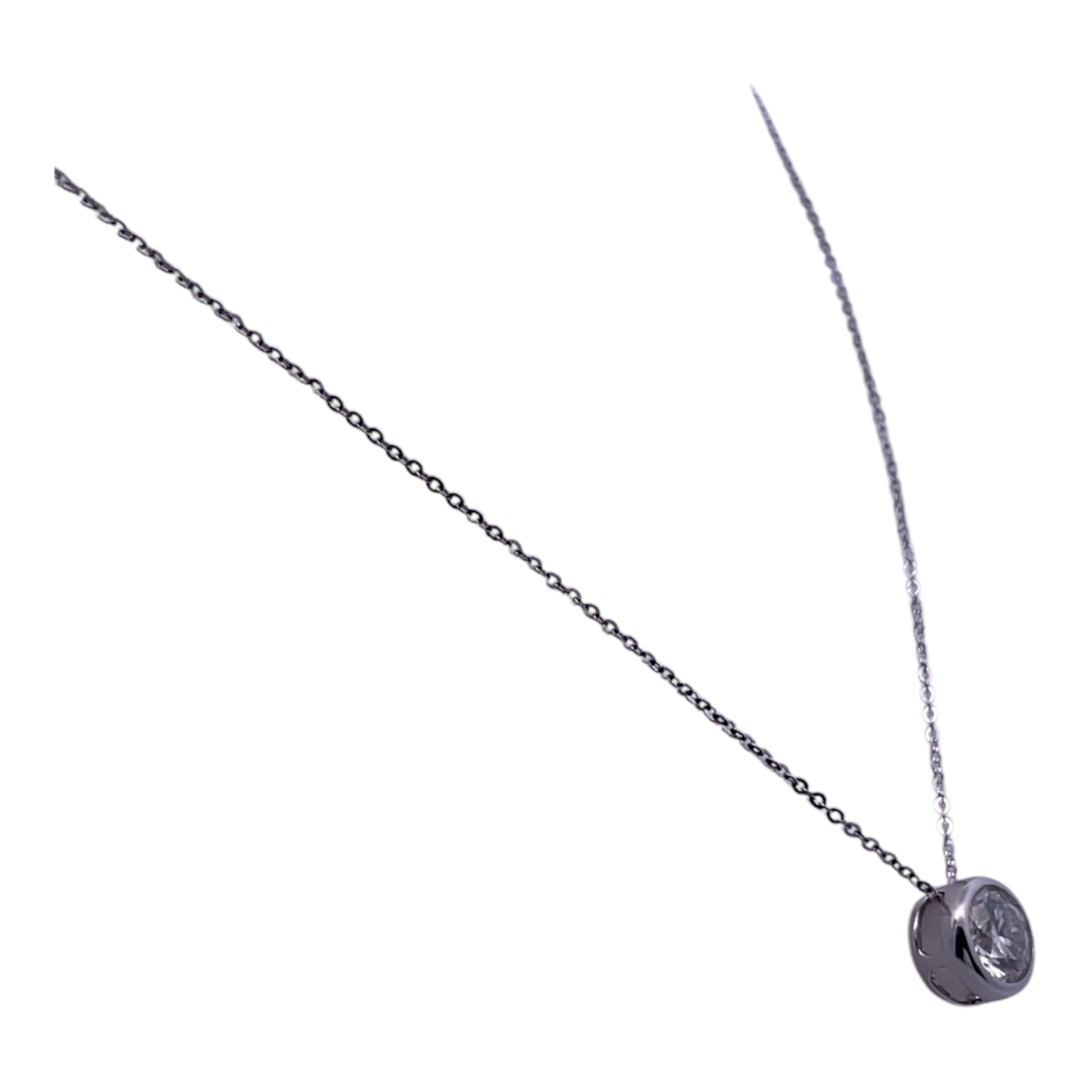 Radiant Simplicity - 14K White Gold Necklace with Moissanite