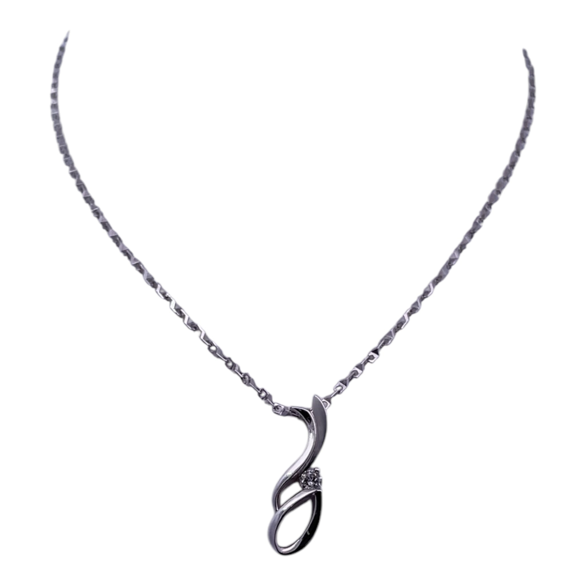 Symbol of Eternity - 18K White Gold Infinity Necklace with 0.12ct Diamonds&nbsp;