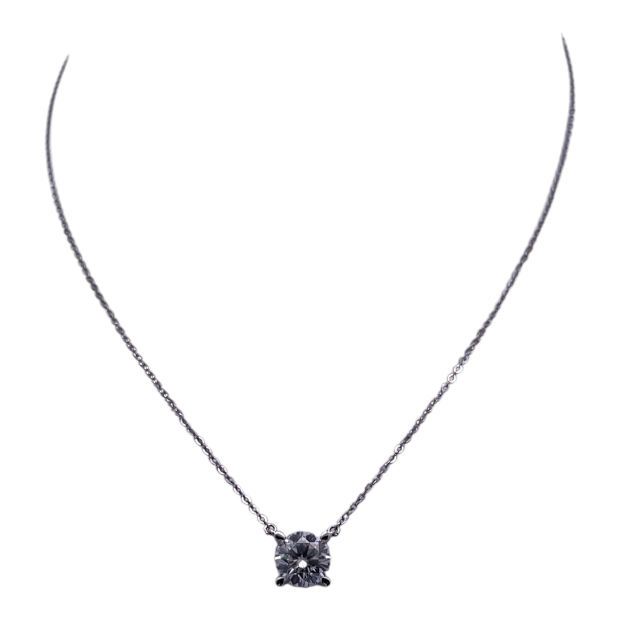 Timeless Brilliance - 18K White Gold Necklace with Moissanite