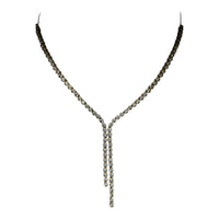 18K Yellow Gold Y-Design Necklace with Cubic Zirconia – Modern Sophistication