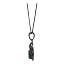 Green Glow 14K White Gold Necklace with Diamonds