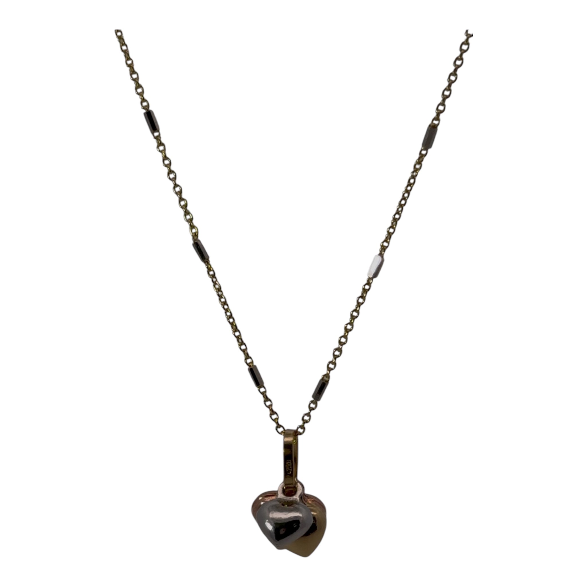 Harmony in Gold 18K Tri-Color Pendant Necklace