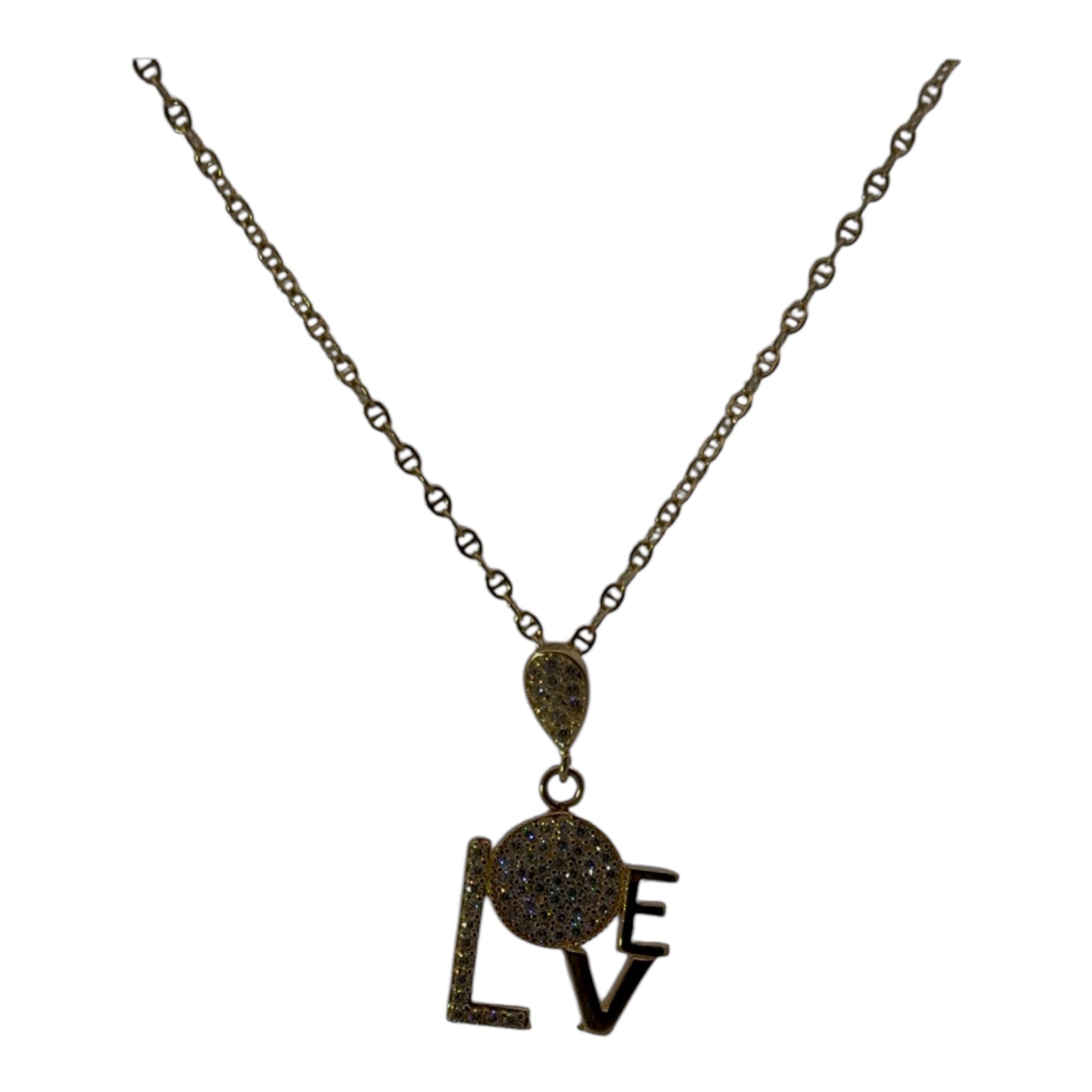 Share the Message of Love - 18K Yellow Gold LOVE Pendant Necklace