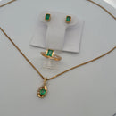 Emerald Majesty 18K — 3‑Piece Emerald & Diamond Set