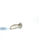 Oval Halo White Gold 14 kt Ring with Pavé Band