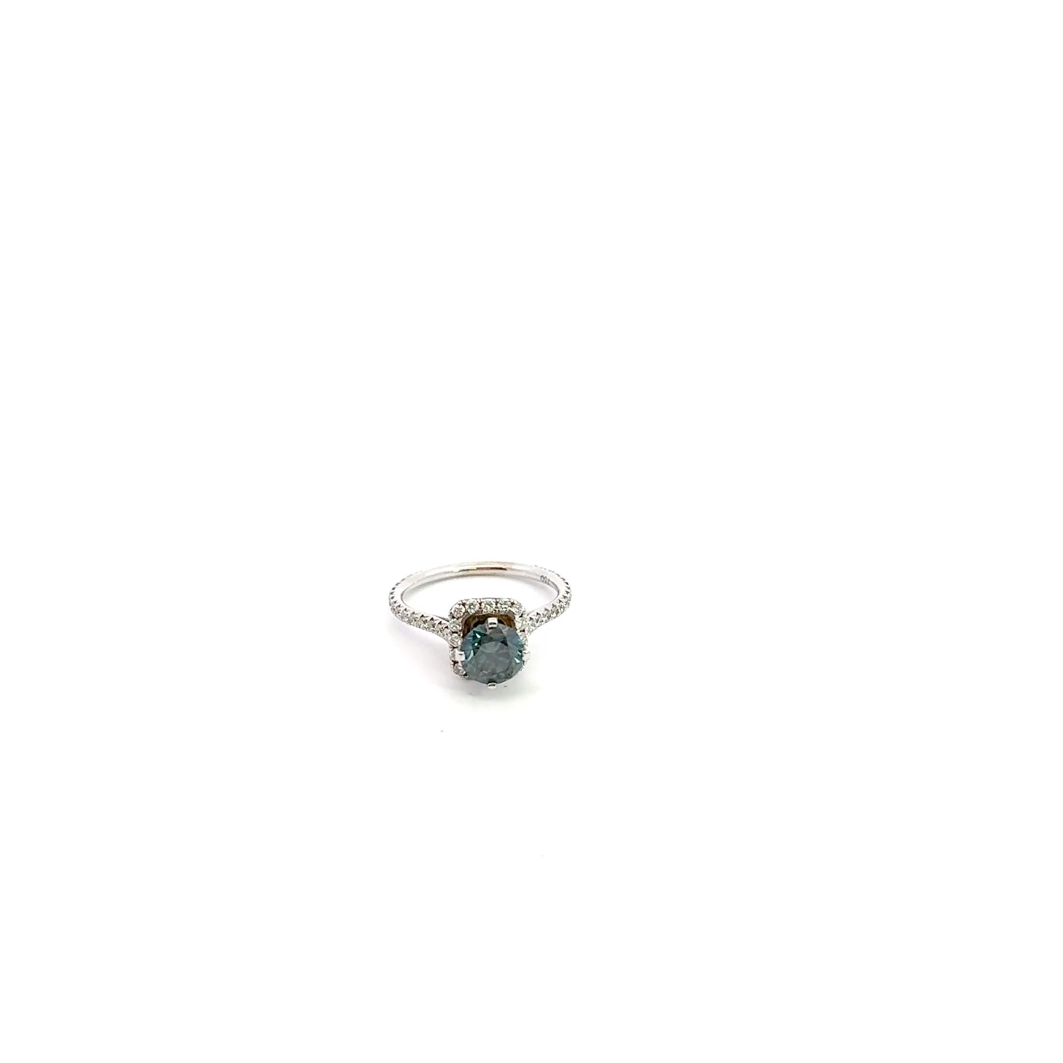 Azure Radiance 18K Gold Blue Diamond Ring
