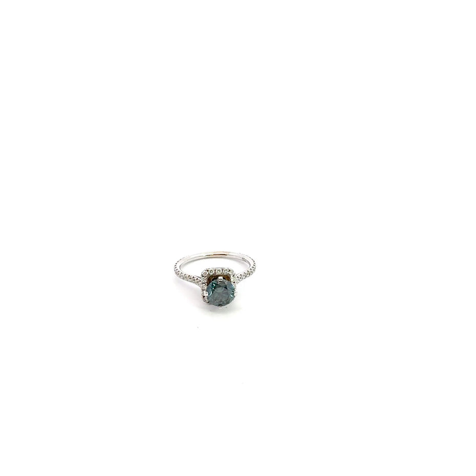 Azure Radiance 18K Gold Blue Diamond Ring