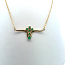 Emerald Horn 18K Gold Necklace