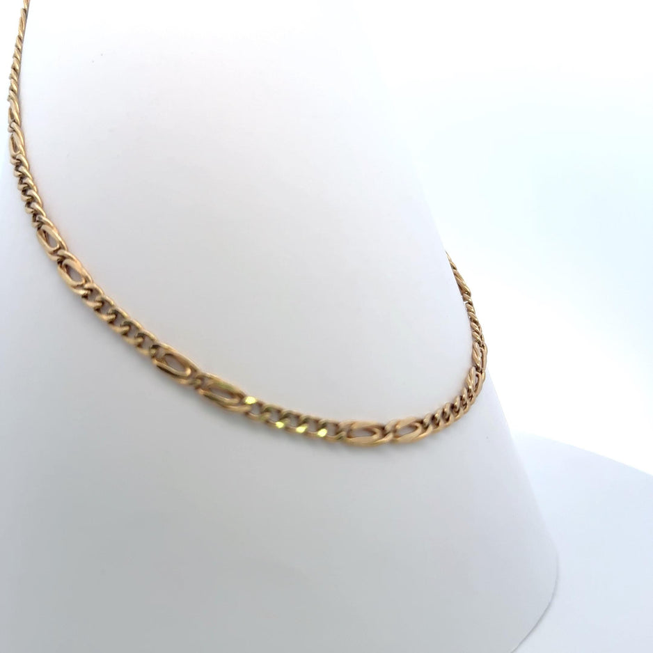 Figaro Elegance 18K Gold Chain Necklace