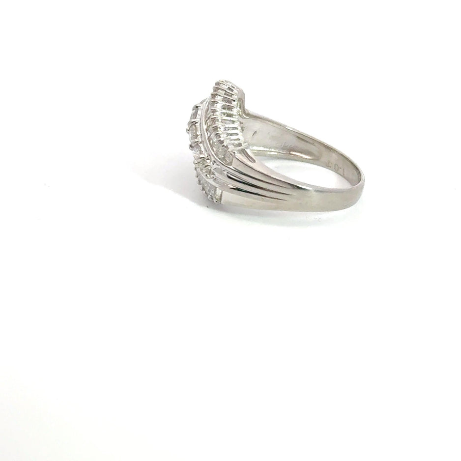 Platinum Ring with Cluster Diamonds