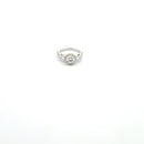 Brilliant Halo 18kt White Gold Ring with Large Center Diamond