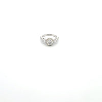 Brilliant Halo 18kt White Gold Ring with Large Center Diamond