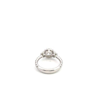 Classic Halo Platinum Ring with Round Diamond
